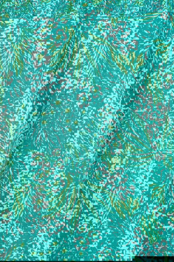 Mudflower Floral Print Lightweight Shirred Bodice Top