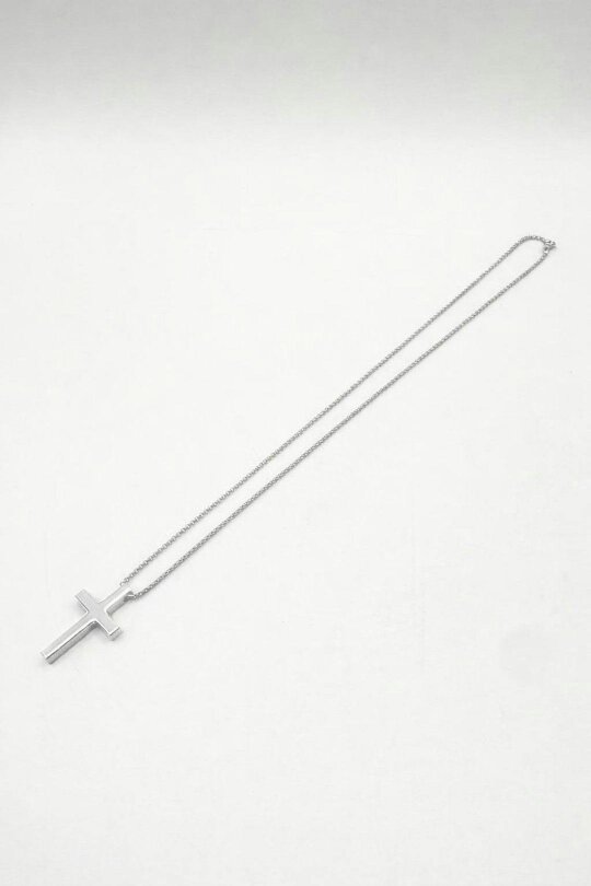 SVNX Cross Pendant Necklace in Silver