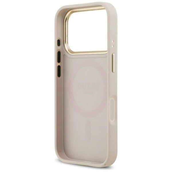 Guess Peony Hot Stamp Case with MagSafe for iPhone 17 Pro 6.3" Pink - GUHMP17LPSAMSECP