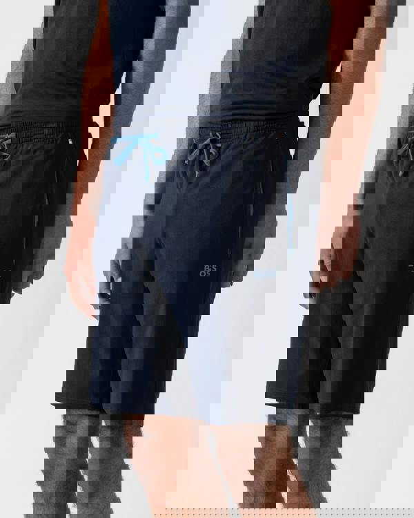 BOSS Orange Mix&Match Mens Stretch-Cotton Regular-Rise Loungewear Shorts with Embroidered Logo - Dark Blue 404