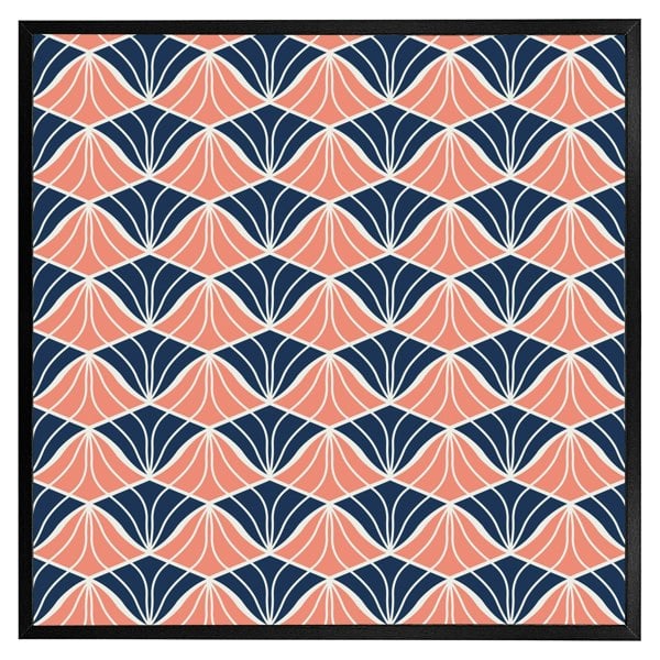 Benjamin Tate Design Navy & pink geometric shells (Picture Frame)