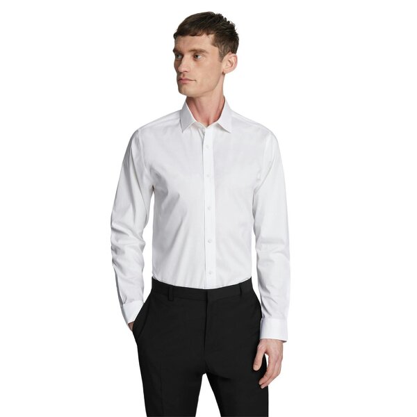 Limehaus Tailored Fit White Stretch Shirt