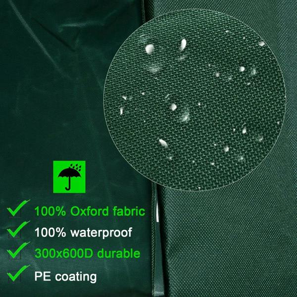 Green Oxford fabric patio cover material with water-resistant beading texture