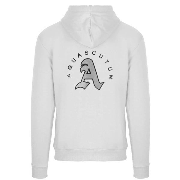 Aquascutum Monotone Aldis Emblem Logo Hoodie - White