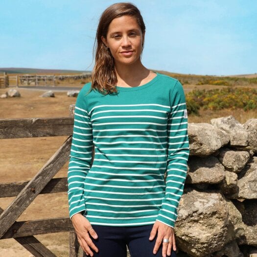 Lazy Jacks LJ97 - Long Sleeve Striped Breton Top - Emerald