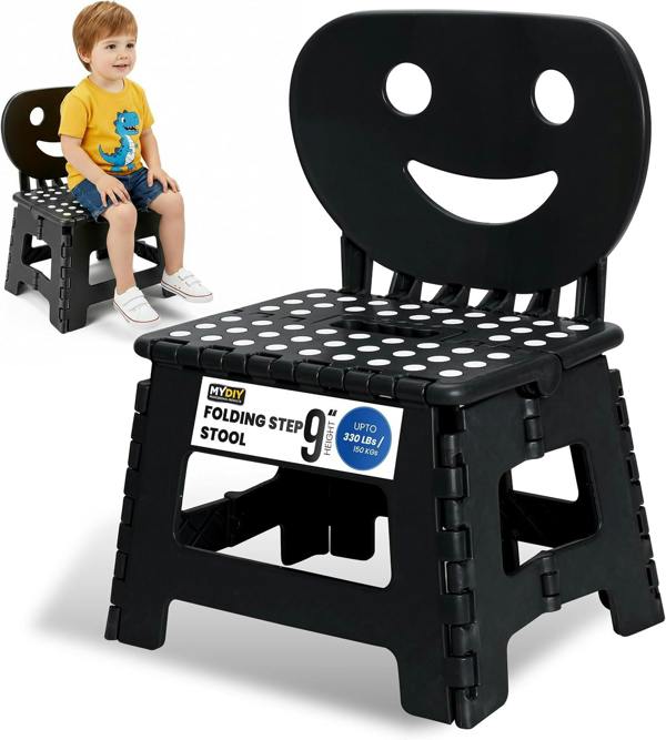 MY DIY PROFESSIONAL PRODUCTS Folding Step Stool-2-in-1 Foldable Chair & Step Stool-Lightweight Step Stools Supporting up to 150kg