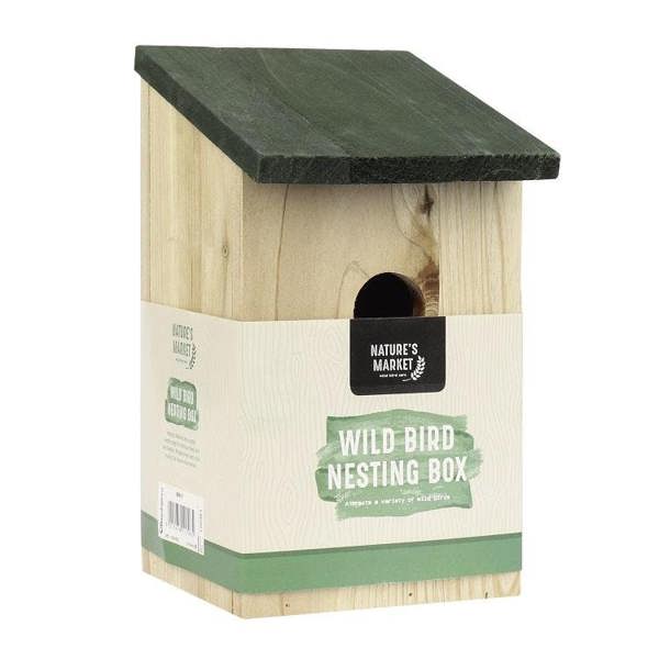 Kingfisher Wooden Wild Bird Nesting Box - One Colour - 