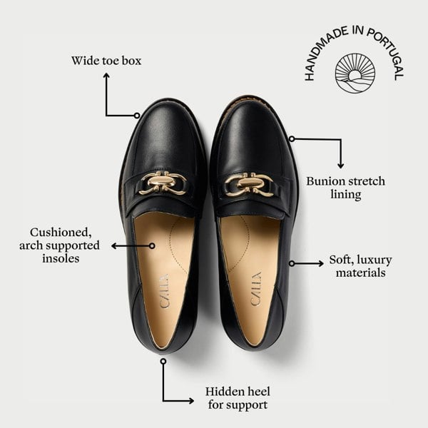 Calla Meredith - Black Leather Loafers