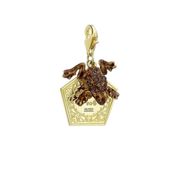 Harry Potter sterling silver chocolate frog clip on charm with crystal Elements