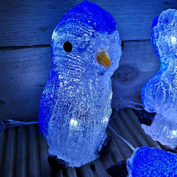 Samuel Alexander 23cm Set of 3 Acrylic Ice White LED Penguins Indoor Outdoor Christmas Decoration