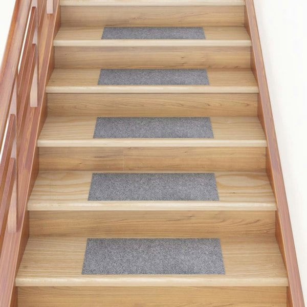 Berkfield Self-adhesive Stair Mats Rectangular 15 pcs 60x25 cm Light Grey