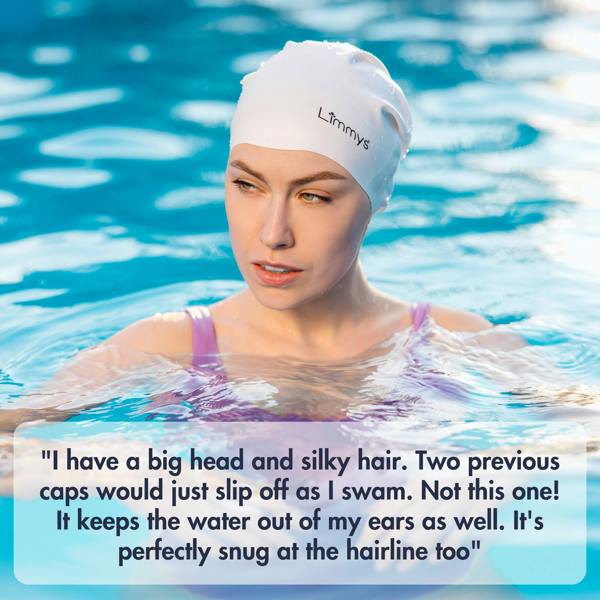 Limmys Premium Long Hair Swim Caps for Women