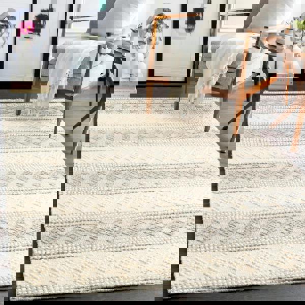 Livabliss Hygge-Hand Woven Charcoal White Wool Cottage Rug