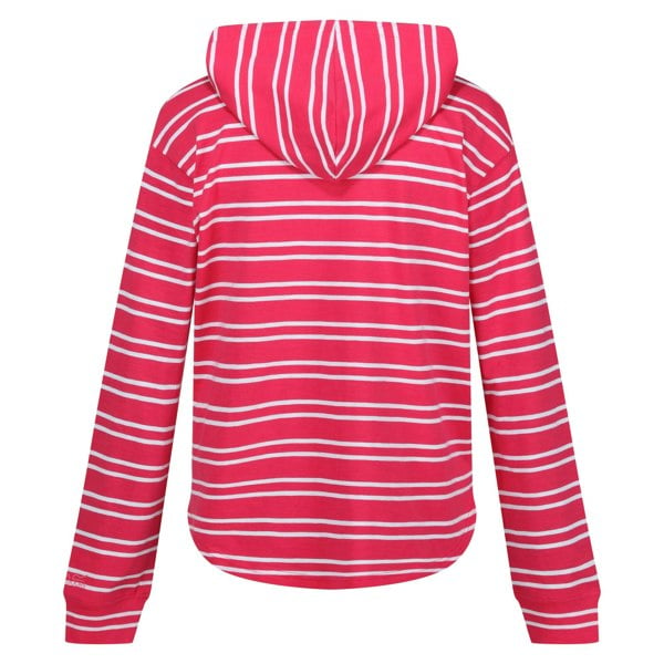 Regatta Women's Minerve Stripe V Neck Hoodie - Hot Pink/White