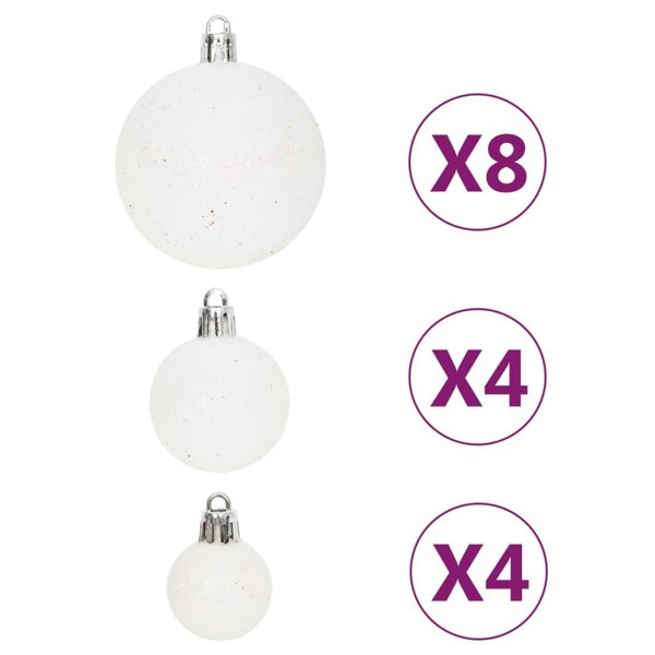 Berkfield 64 Piece Christmas Bauble Set Red and White