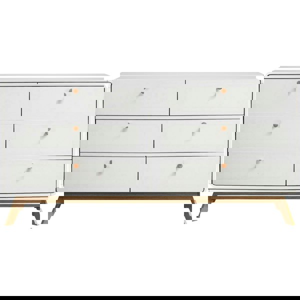 Dorel Home Cassie Chest 3+3Drawers WhiteWhite 150x39x74cm