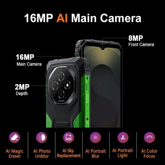 Blackview Fort 1 12GB 128GB/2TB Rugged Black Smartphone