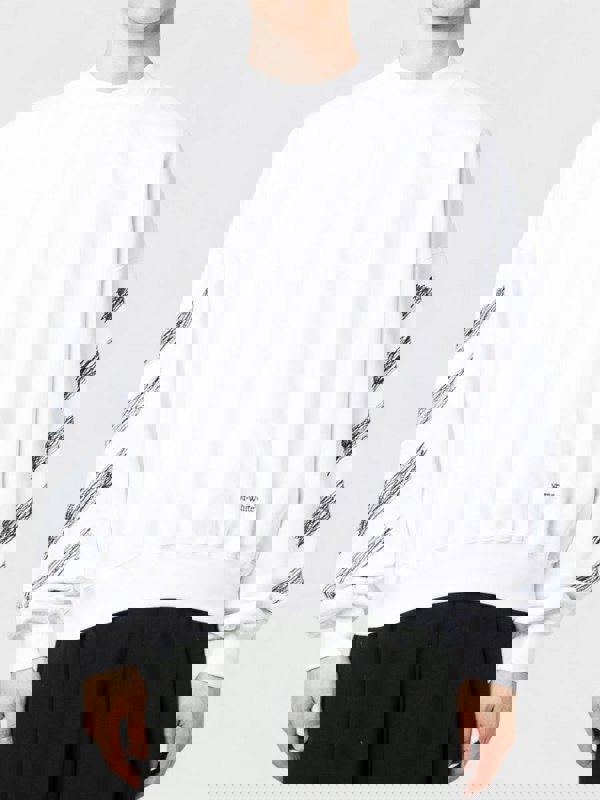 Off-White Scribble Diag Print Sweatshirt White