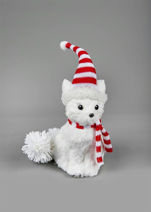 20cm White Arctic Fox Free Standing Christmas Decorative Figurine for Indoor Displays image 3