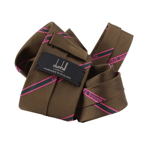 Dunhill selvedge repeat tie&nbsp;in a twill mulberry silk&nbsp;fabric