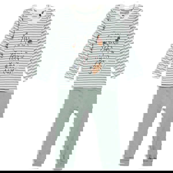 Baby Unisex Printed 2pc Set, Sage - Minicuddles