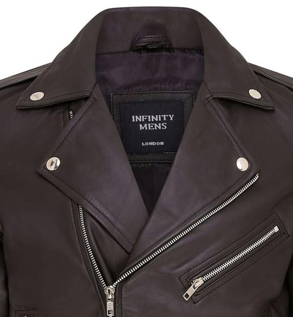 Infinity Leather Mens Classic Brando Leather Biker Jacket - Heinola