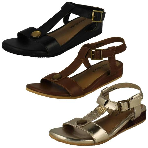 Leather Collection Ladies Leather Collection T-Bar Sandals F00452