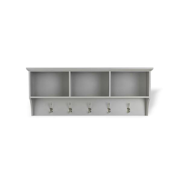 Statement Furniture Tetbury Large Hanging Shelf with White Wicker Storage Baskets