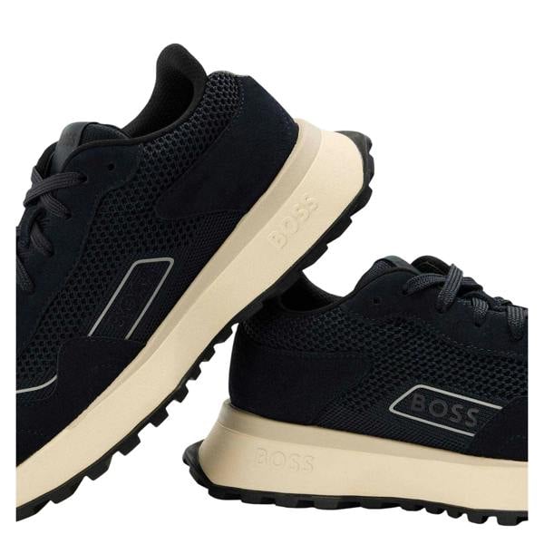 Boss Mens Jonah Suede Trainers - Dark Blue - 