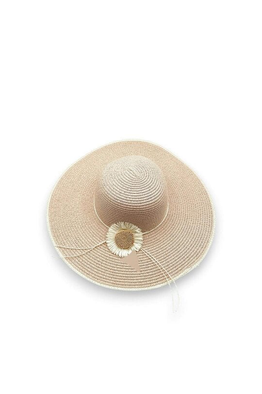 SVNX Sunflower Straw Sun Hat in Pink