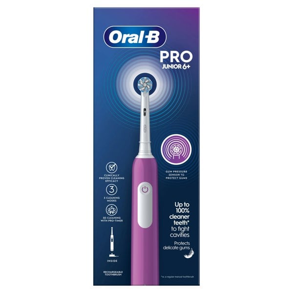 Oral-B Pro Junior Electric Toothbrush,  For Ages 6+ - Purple