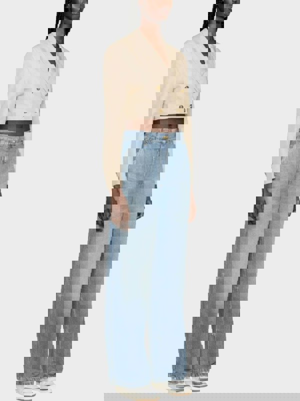 Palm Angels Buttons Cropped Blazer Beige - Supplied FashionPalm Angels