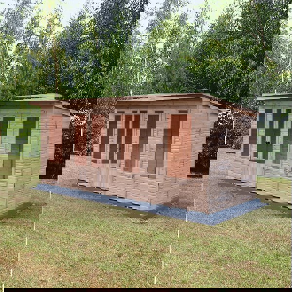 Shire 16x6 Peony Summerhouse 12mm Shiplap interlock cladding