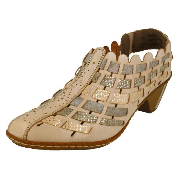 Rieker Ladies Rieker Sling Back Shoes With Woven Detail 46778