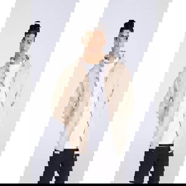 Animal Mens Icon Logo Full Zip Hoodie - Beige