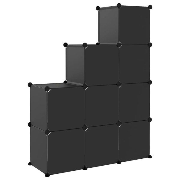 Berkfield Storage Cube Organiser with 9 Cubes Black PP