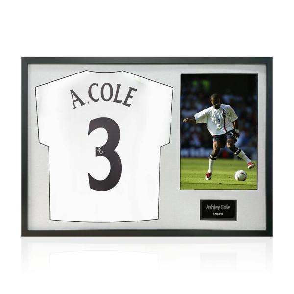 Ashley Cole Signed England Shirt Classic Frame