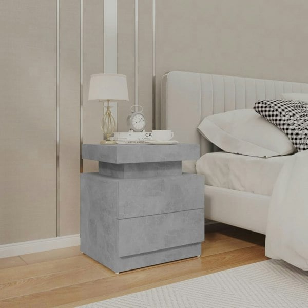 Berkfield Bedside Cabinet Concrete Grey 45x35x52 cm Engineered Wood