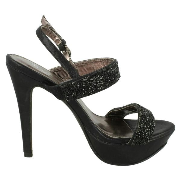 Anne Michelle Ladies Anne Michelle Double Glitter Strap Platform Heels