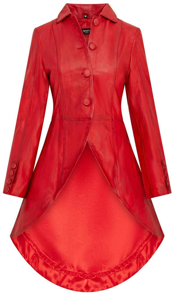 Infinity Leather Womens Gothic Full Length Victorian Leather Coat - Vantaa