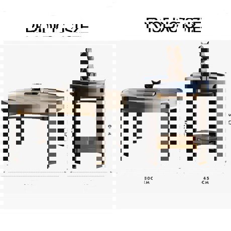 Moira Side Table, Sintered Stone & Rubber Wood-Rit Concept-Rit Concept