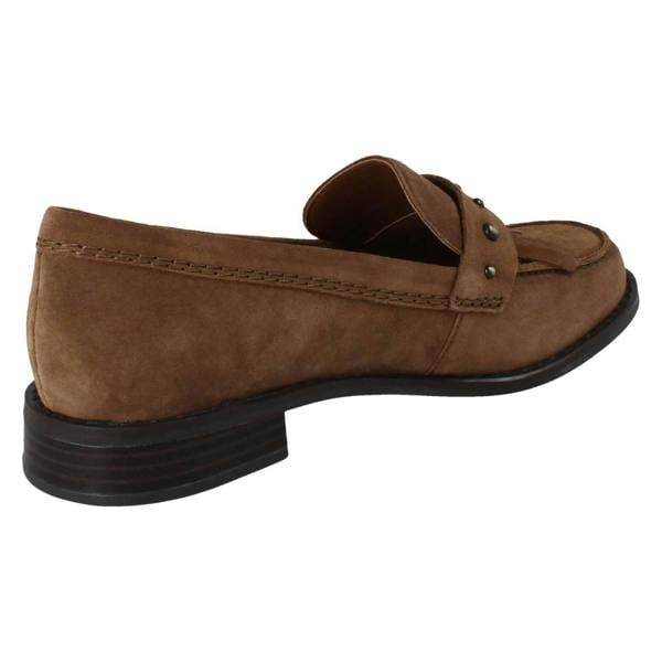 Clarks Ladies Clarks Suede Stud Detailed Loafers Hana Loafer