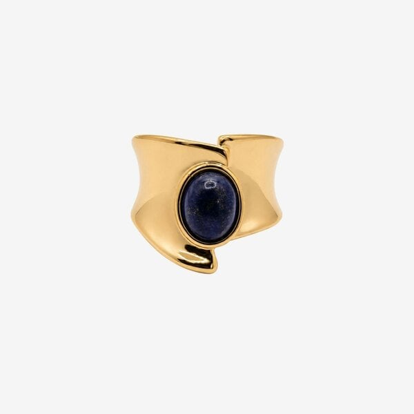 Uchi & Soto Enso Sculptural Navy Lapis Lazuli Stone Ring