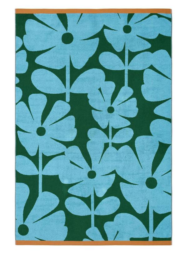 Orla Kiely Wildflower Blue Lagoon Hand Towel 50x90cm