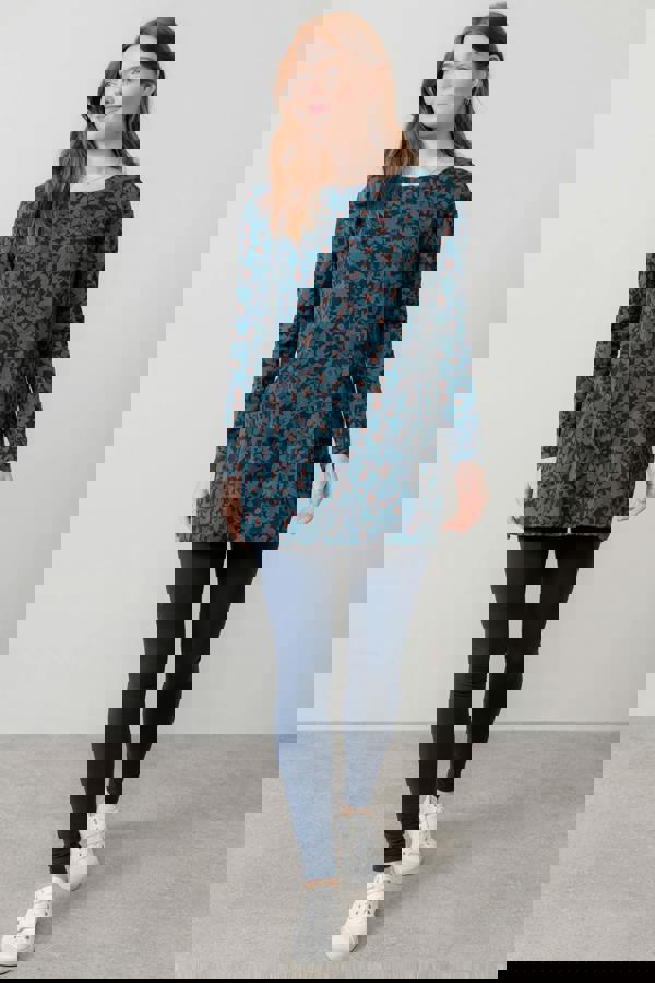 Lily & Me High Tea Cotton Jersey Tunic Navy