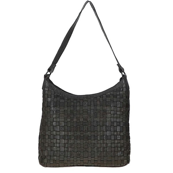 'Raffinatezza' Vintage Woven Leather Shoulder Bag: D-77