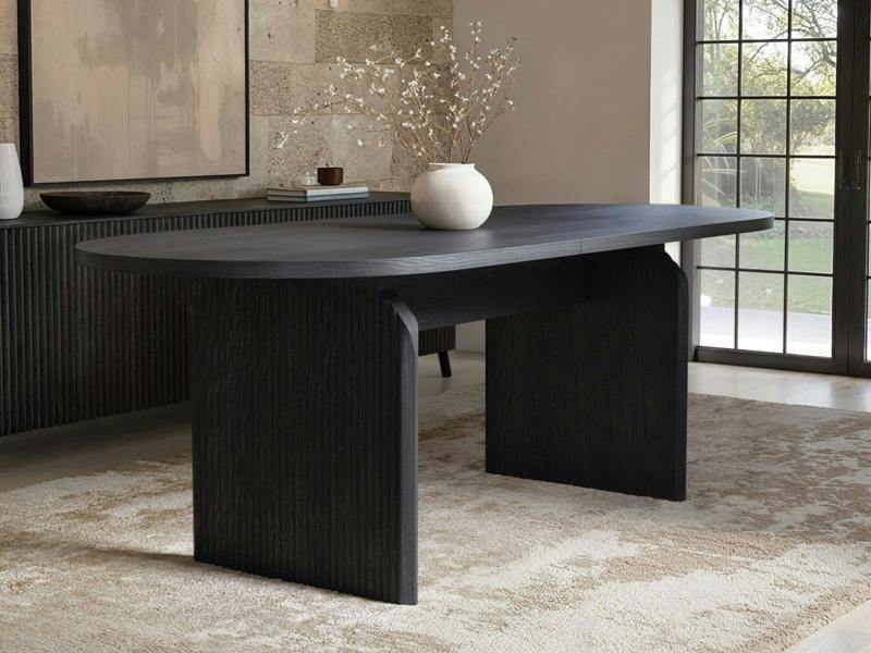 Varm Black Wood Effect Extendable Dining Table
