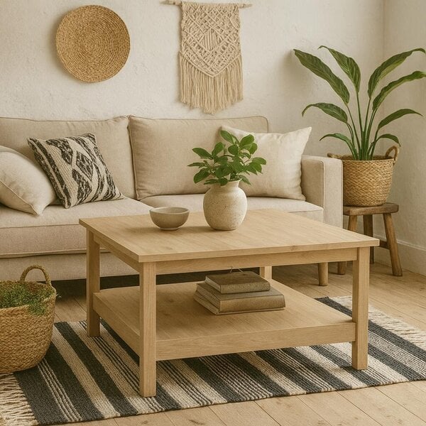 Wyld Haus Wildberry Natural Oak Wood Coffee Table