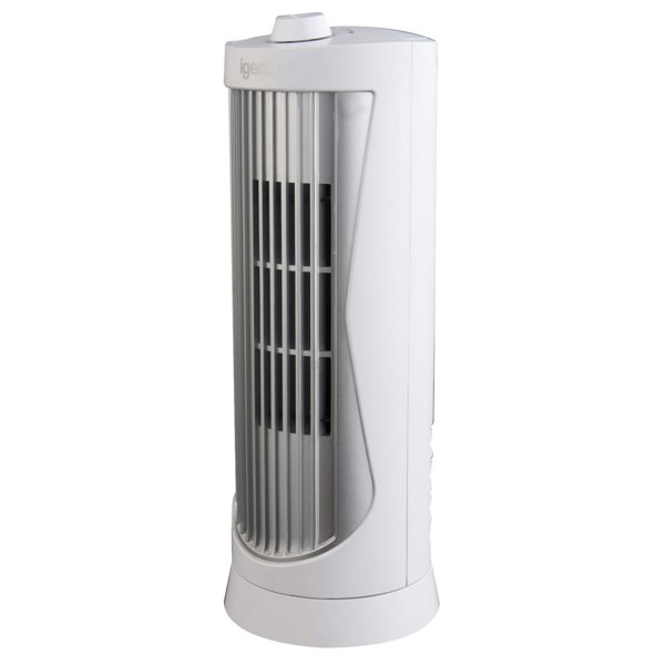 igenix Mini Tower Fan, Oscillating, 12 Inch, White