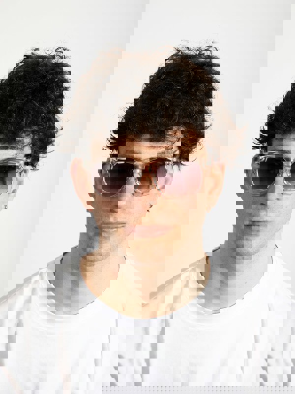 SVNX Clear Wayfarer Sunglasses with Graded Grey Lenses